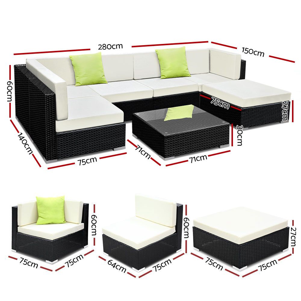 Gardeon 7 Piece Outdoor Furniture Sofa Set