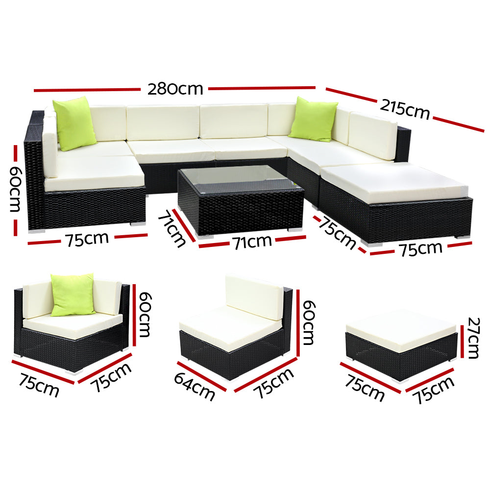 Gardeon 8 Piece Outdoor Lounge Setting with Cover