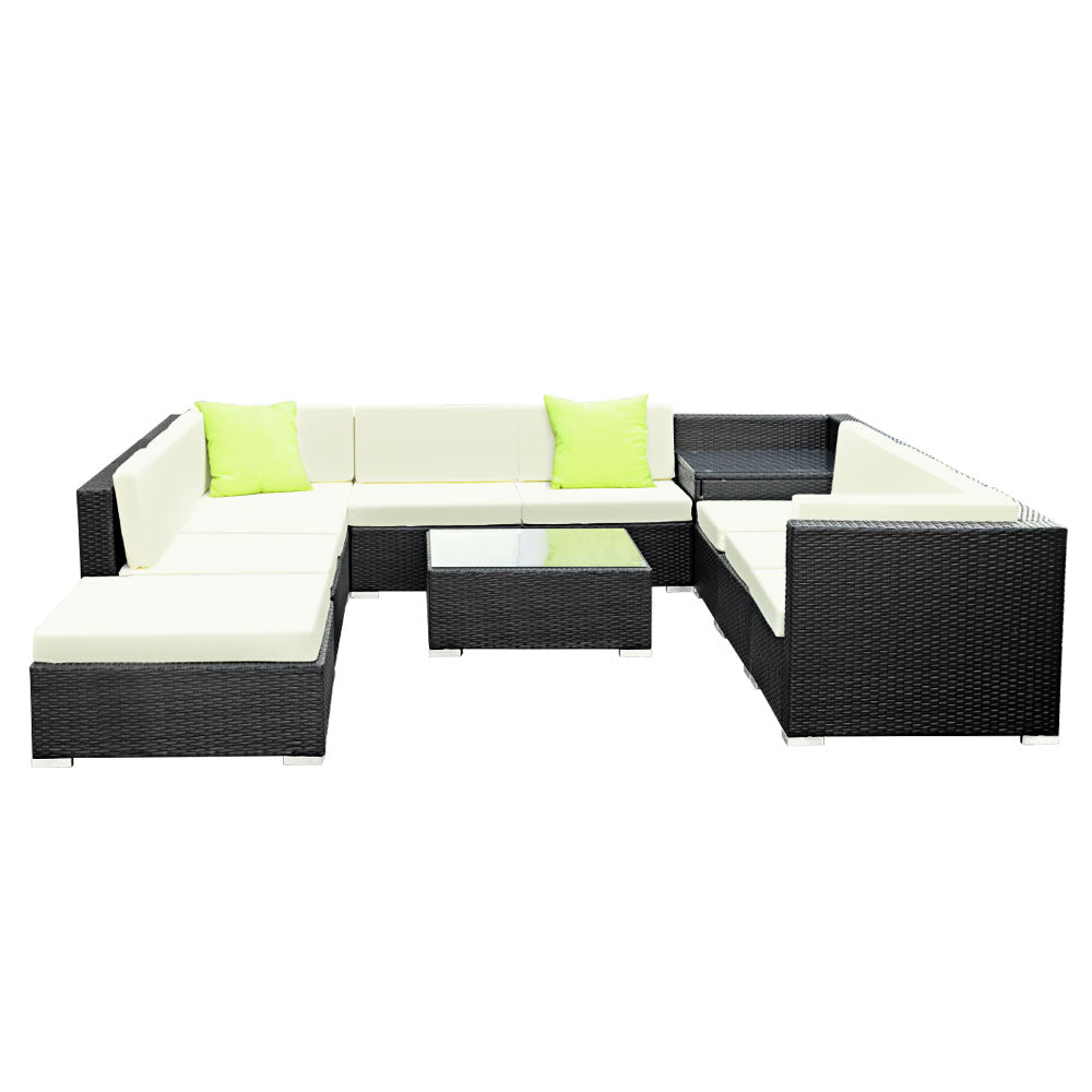 Gardeon 9 Piece Outdoor Sofa Lounge Setting with Storage Cover