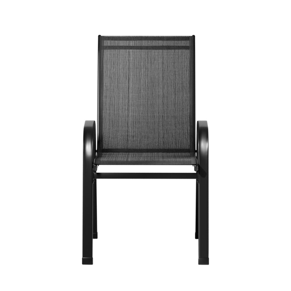 Gardeon 6X Outdoor Stackable Chairs Black