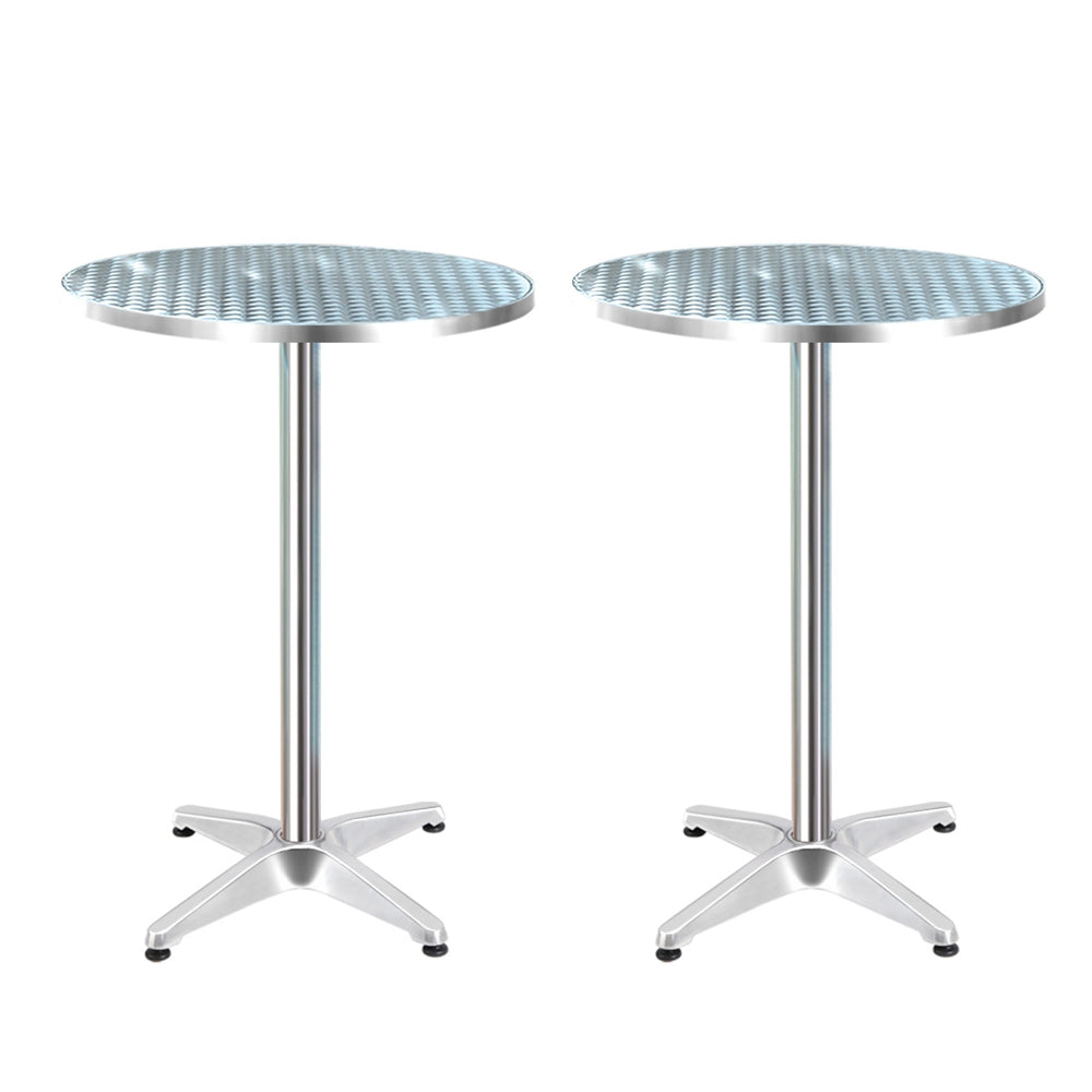 Gardeon 2-Piece Outdoor Aluminium Round Bar Table