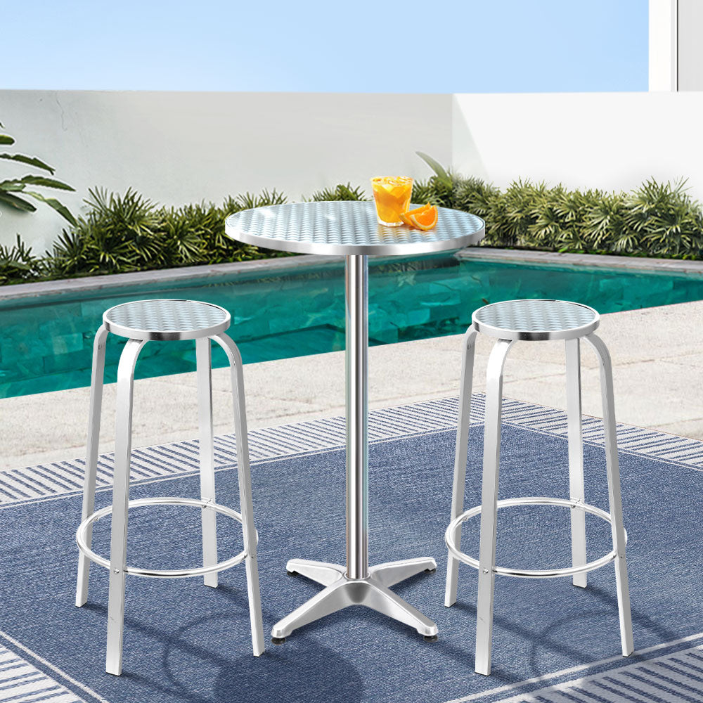 Gardeon Outdoor Adjustable 3 Pieces Bistro Set Round