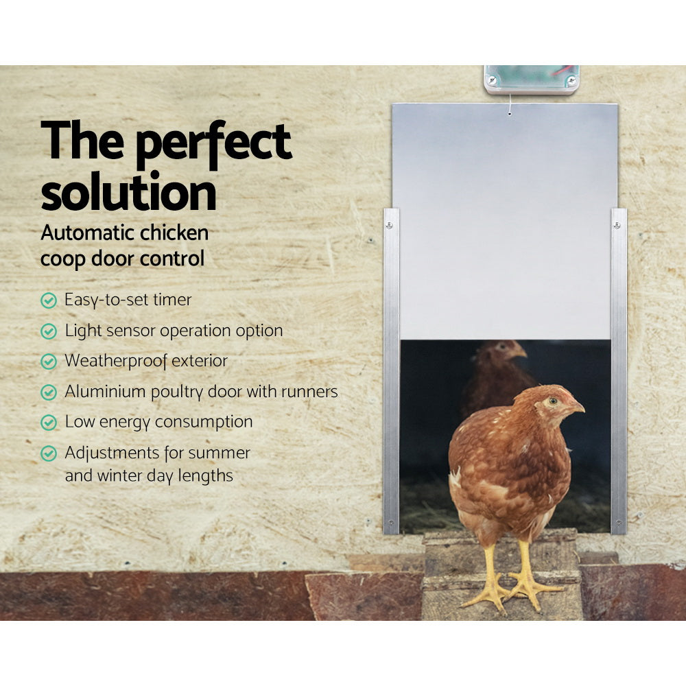 Giantz Automatic Chicken Coop Door Opener Timer Auto Light Sensor