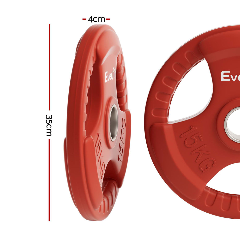 Everfit Weight Plates Standard 15kg Red