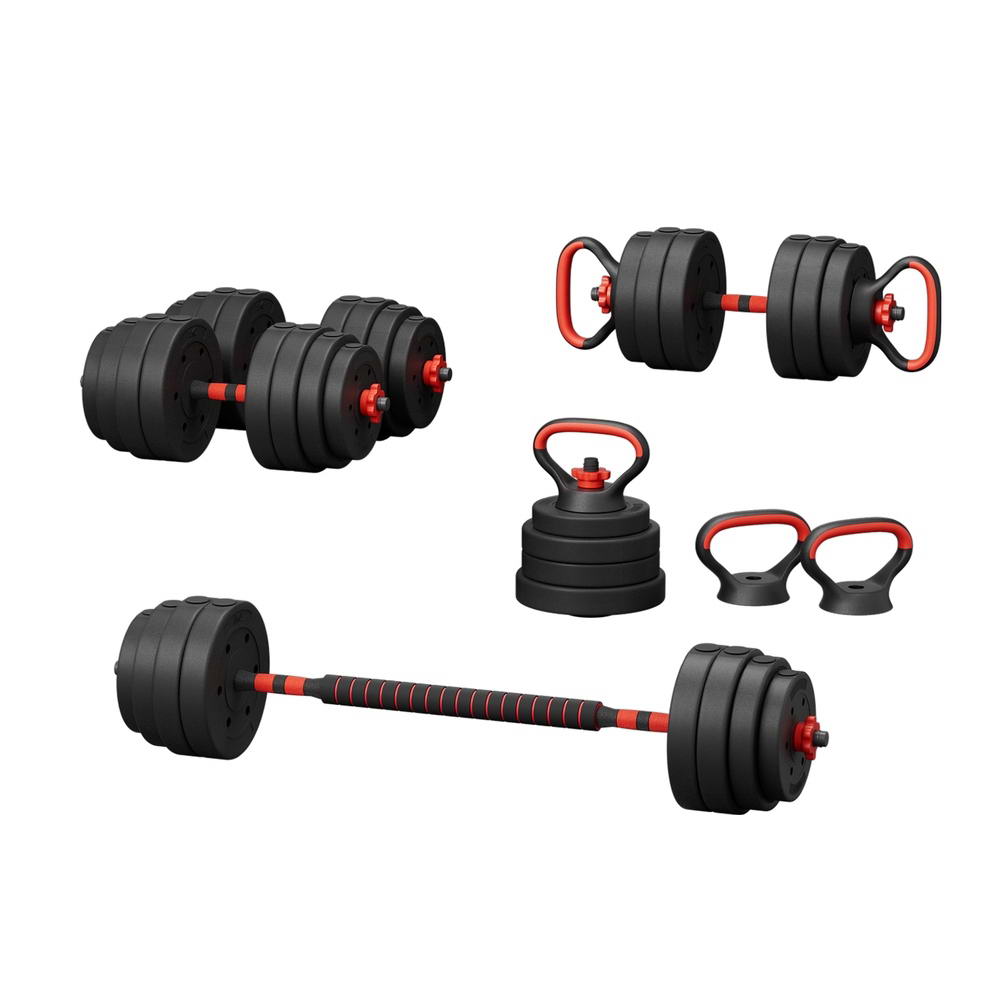 Everfit 40kg Adjustable Dumbbells Set Black and Red