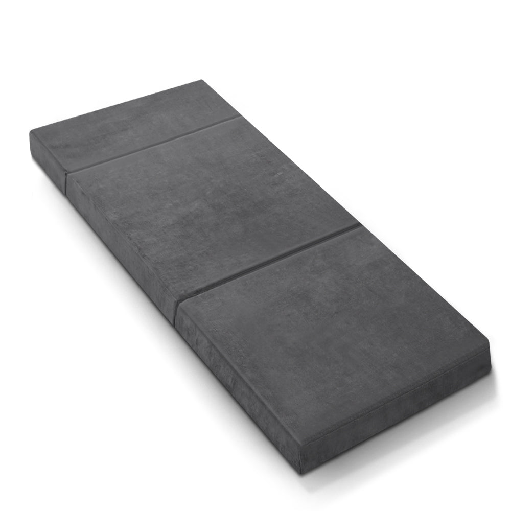 Giselle Bedding Velvet Folding Foam Mattress Grey