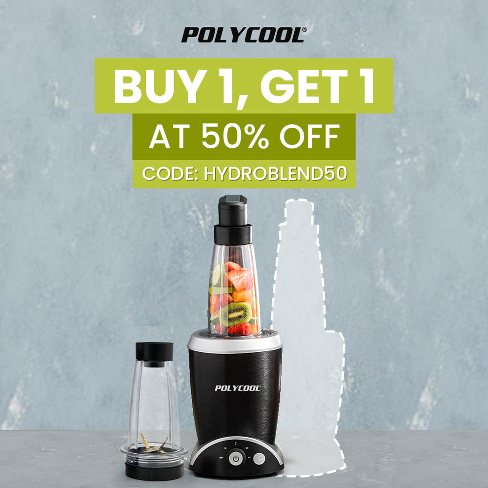 PolyCool 1000W 2in1 Vacuum Blender, 700ml Capacity, Removable Sealing Arm