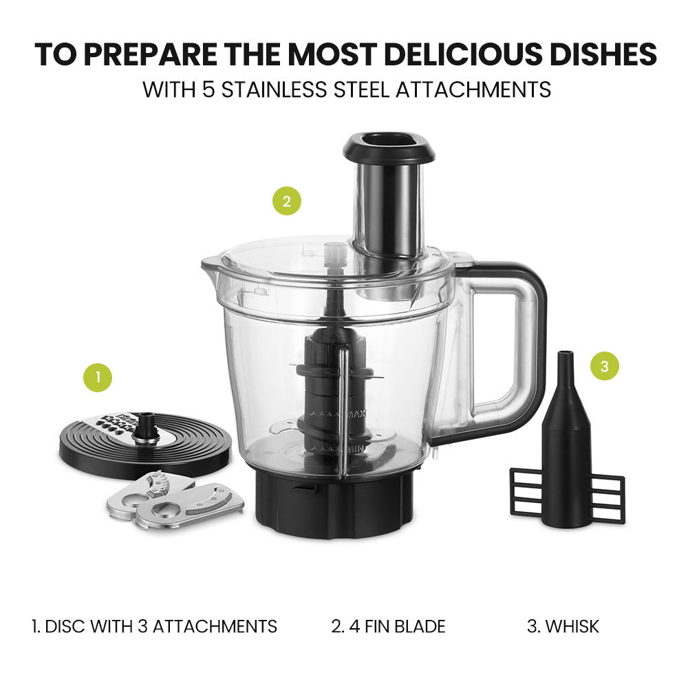 POLYCOOL 1000W 10in1 Vacuum Blender, 700ml Capacity, With Heating Jug, Grinder Cup, Food Processor