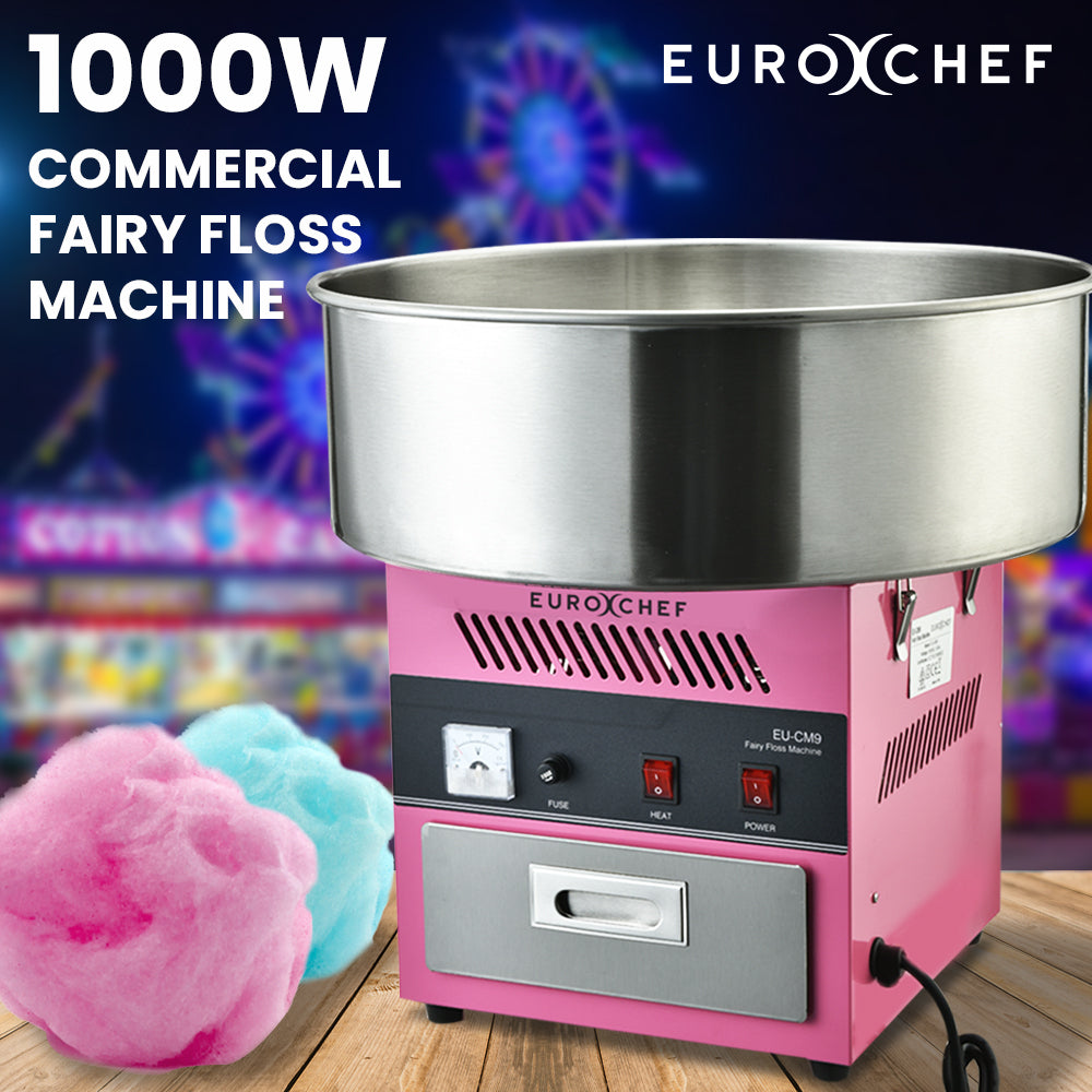 EUROCHEF 1000W Commercial Cotton Candy Machine Fairy Floss Maker