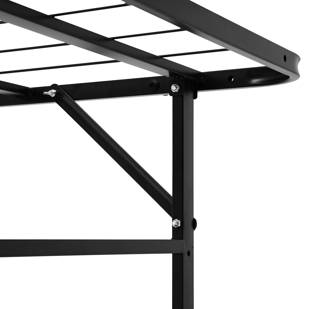 Artiss Folding King Single Metal Bed Frame Black