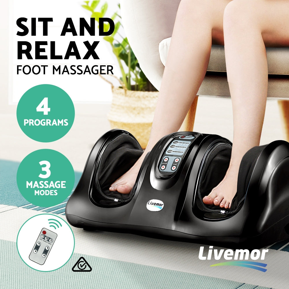 Livemor Foot Ankle Kneading Rolling Massager Black