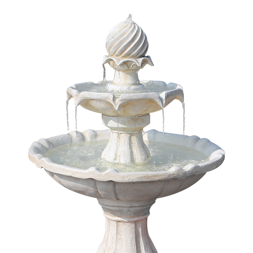 Gardeon 3 Tier Solar Powered Water Fountain - Ivory