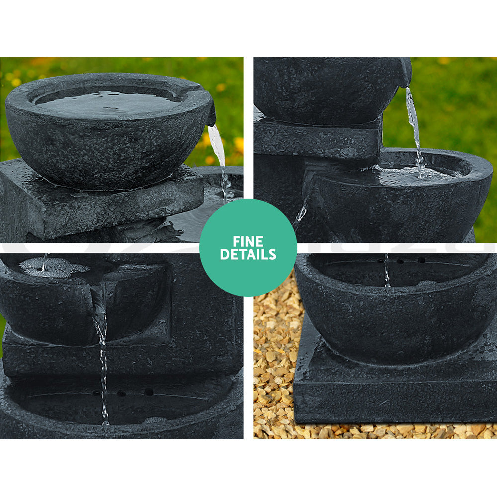 Gardeon 4 Tier Solar Powered Fountain with Light - Blue