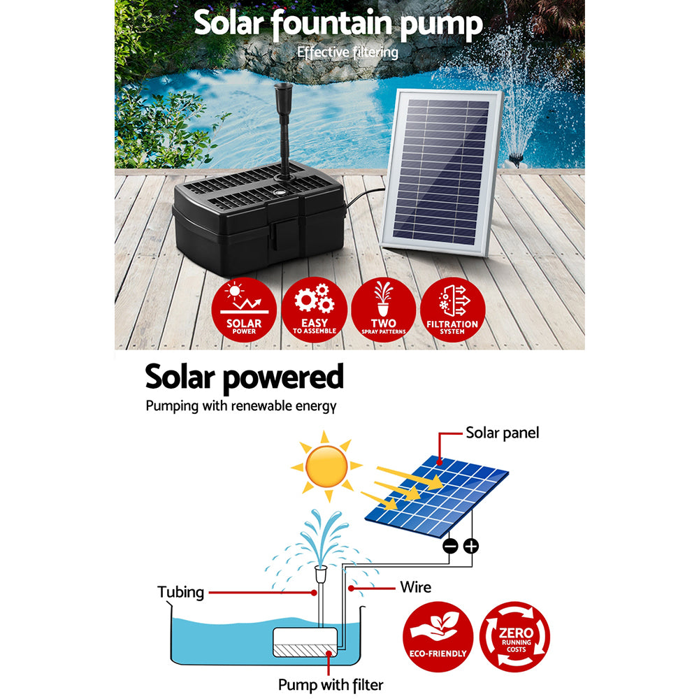 Gardeon Solar Pond Pump Water Fountain Kit - 5ft