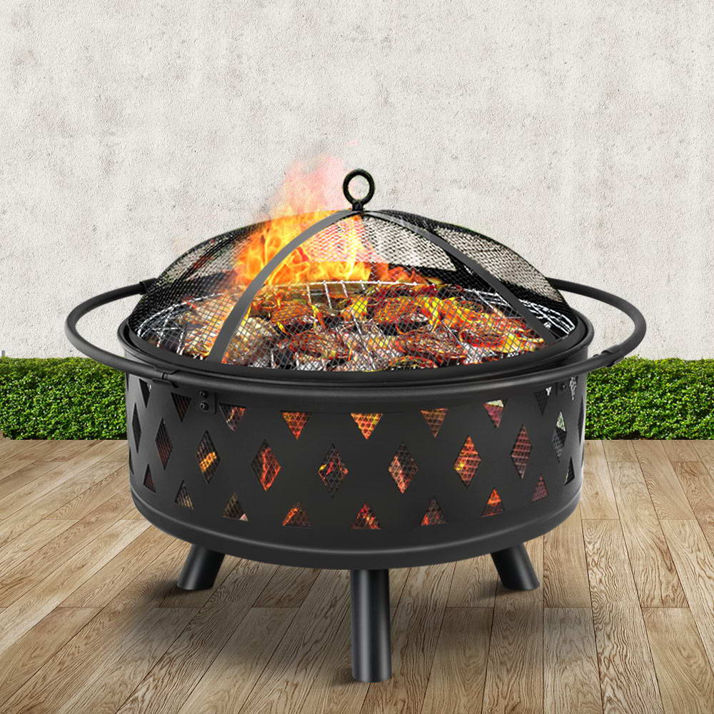 Grillz Outdoor Fire Pit BBQ Grill 32 Inch
