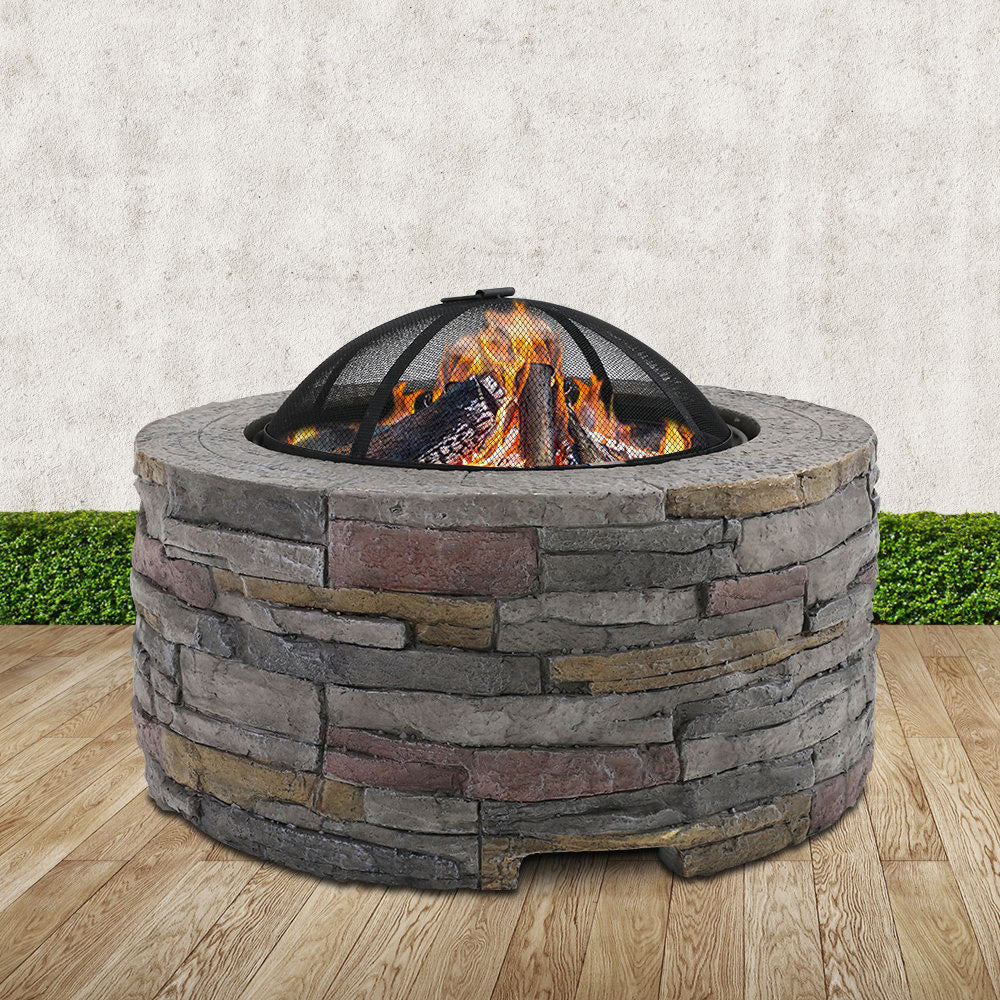 Grillz Fire Pit Outdoor Table Charcoal