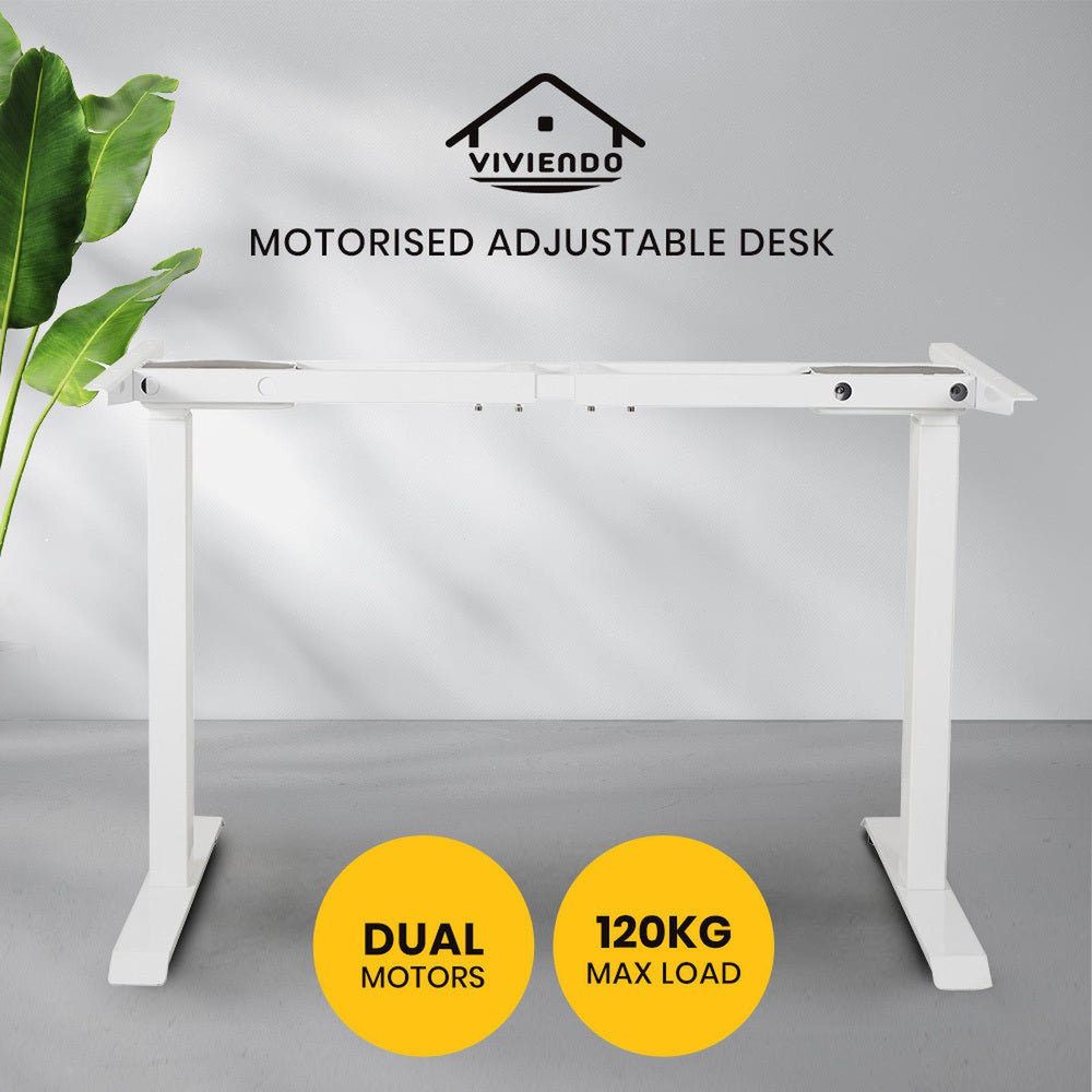 Viviendo Dual Motorised Height Adjustable Desk Frame - White