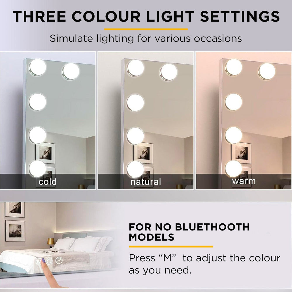 Viviendo Hollywood LED Lighted Makeup Mirror with 18 Dimmable Bulbs