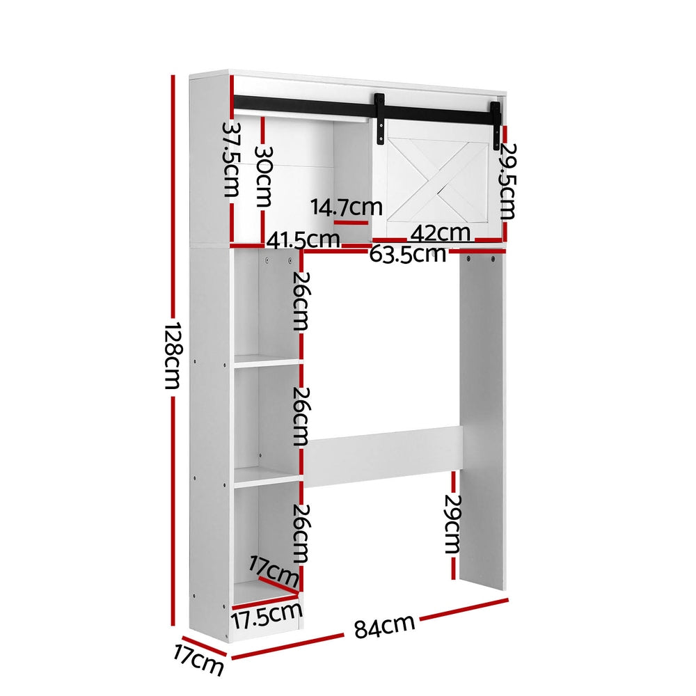 Artiss Over Toilet Bathroom Storage Cabinet 128CM White