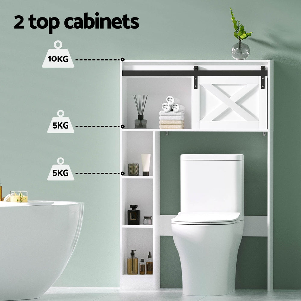 Artiss Over Toilet Bathroom Storage Cabinet 128CM White