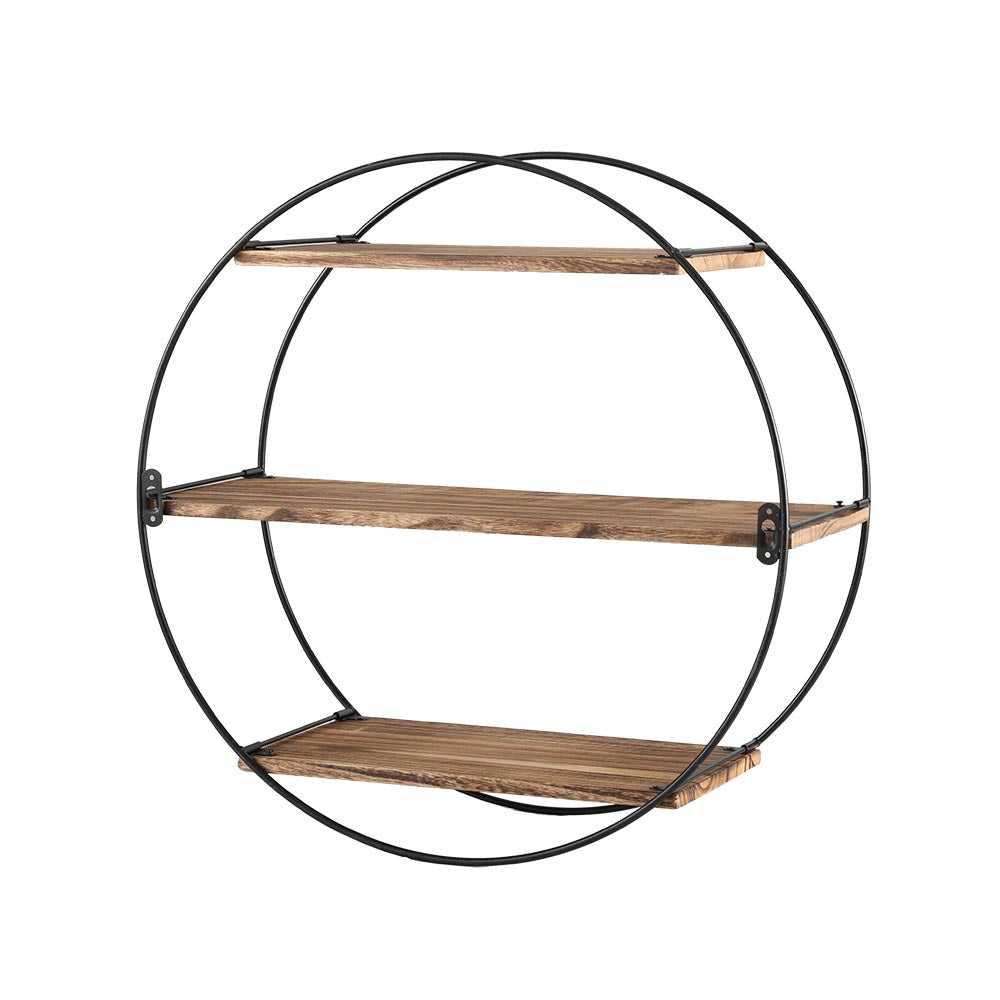 Artiss Floating Wall Shelves 3 Tiers Round Display Rack