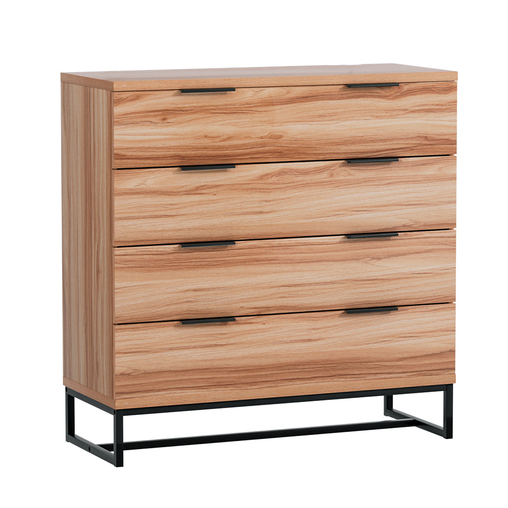 Artiss 4 Chest of Drawers Rust Oak