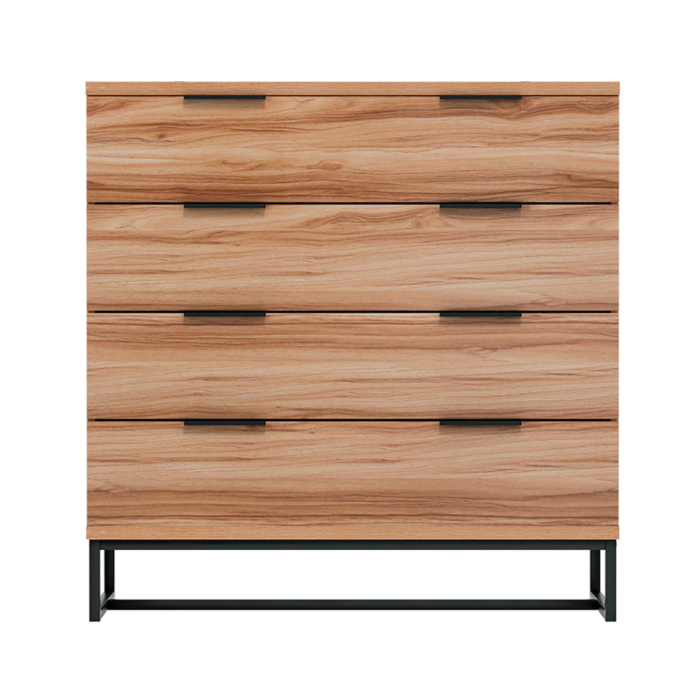 Artiss 4 Chest of Drawers Rust Oak