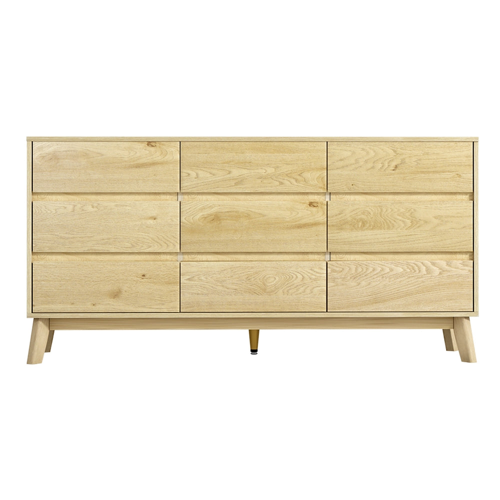 Artiss 9 Chest of Drawers Oak