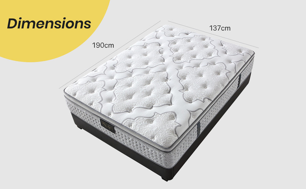 KINGSTON DOUBLE Size Mattress Medium Firm Bed Euro Top Memory Foam Pocket Spring Bedding 34CM