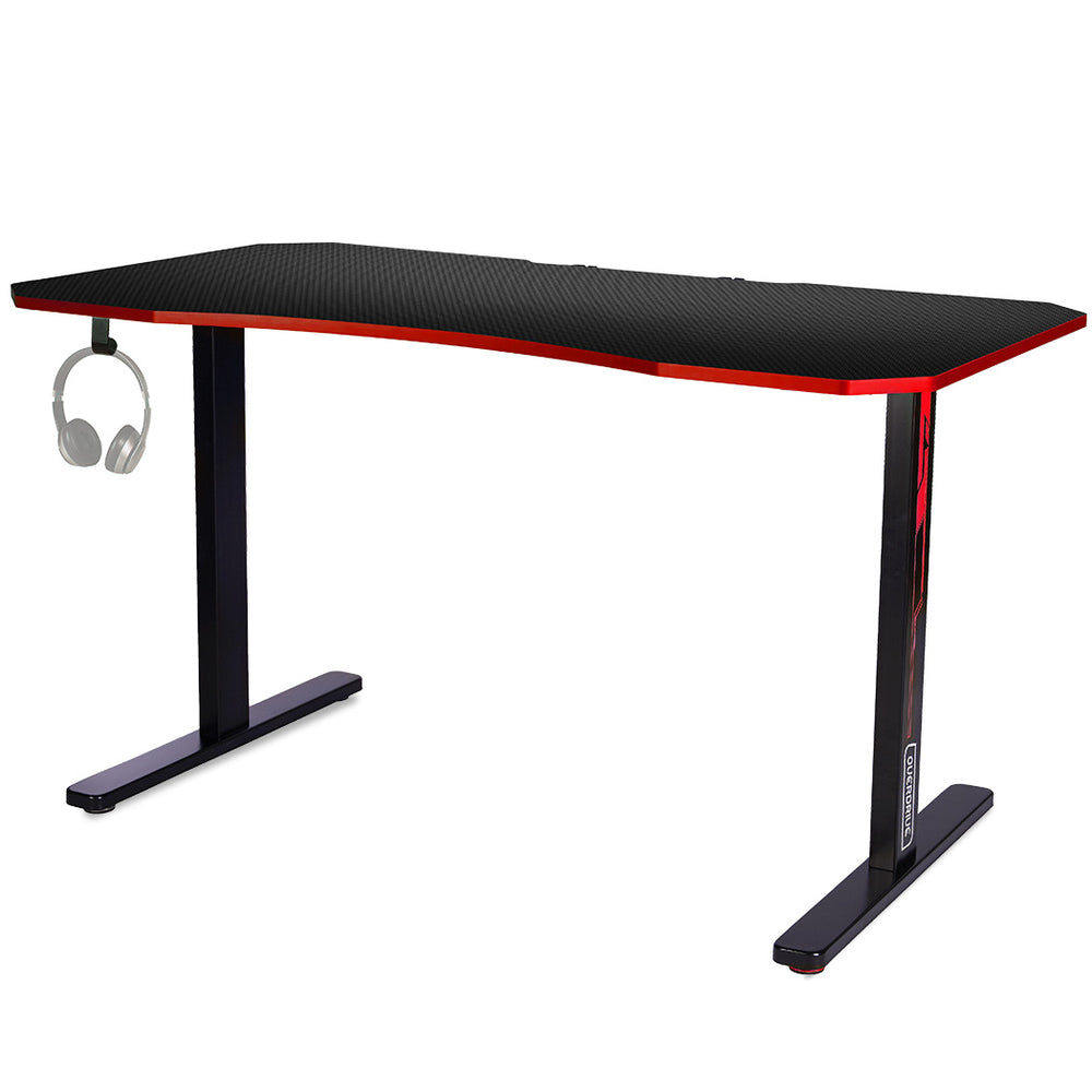 OVERDRIVE 139cm Gaming Desk Home Office Computer Table Carbon Fiber Style Black