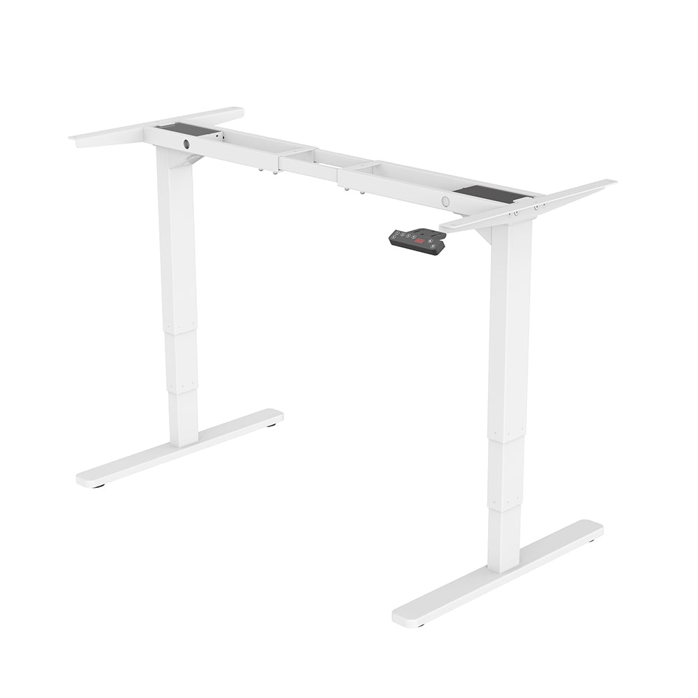 FORTIA Standing Desk Frame Only, 60-126cm Height, 2 Motors, 120KG Load, White