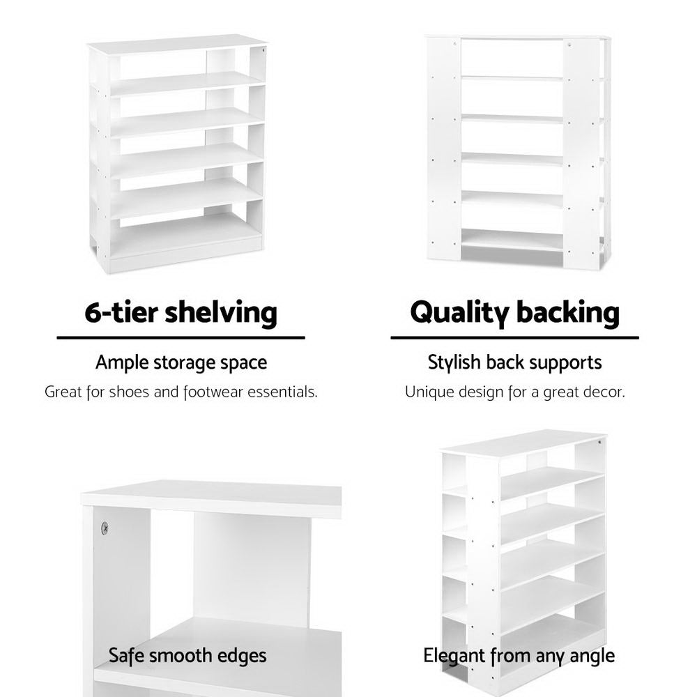 Artiss 6-tier Shoe Rack White