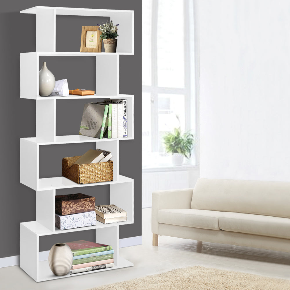 Artiss 6 Tier Display Bookcase White