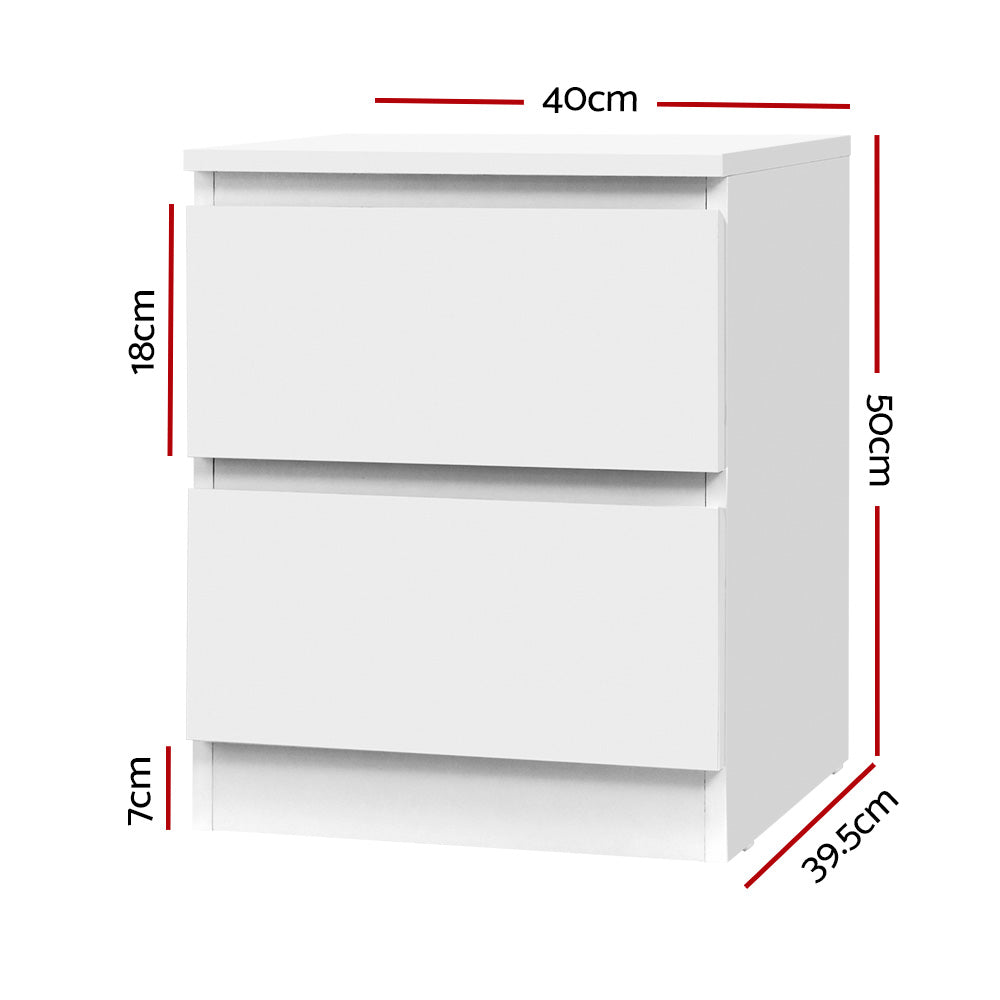 Artiss Bedside Drawers White