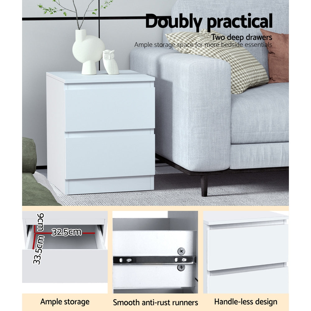 Artiss Bedside Drawers White