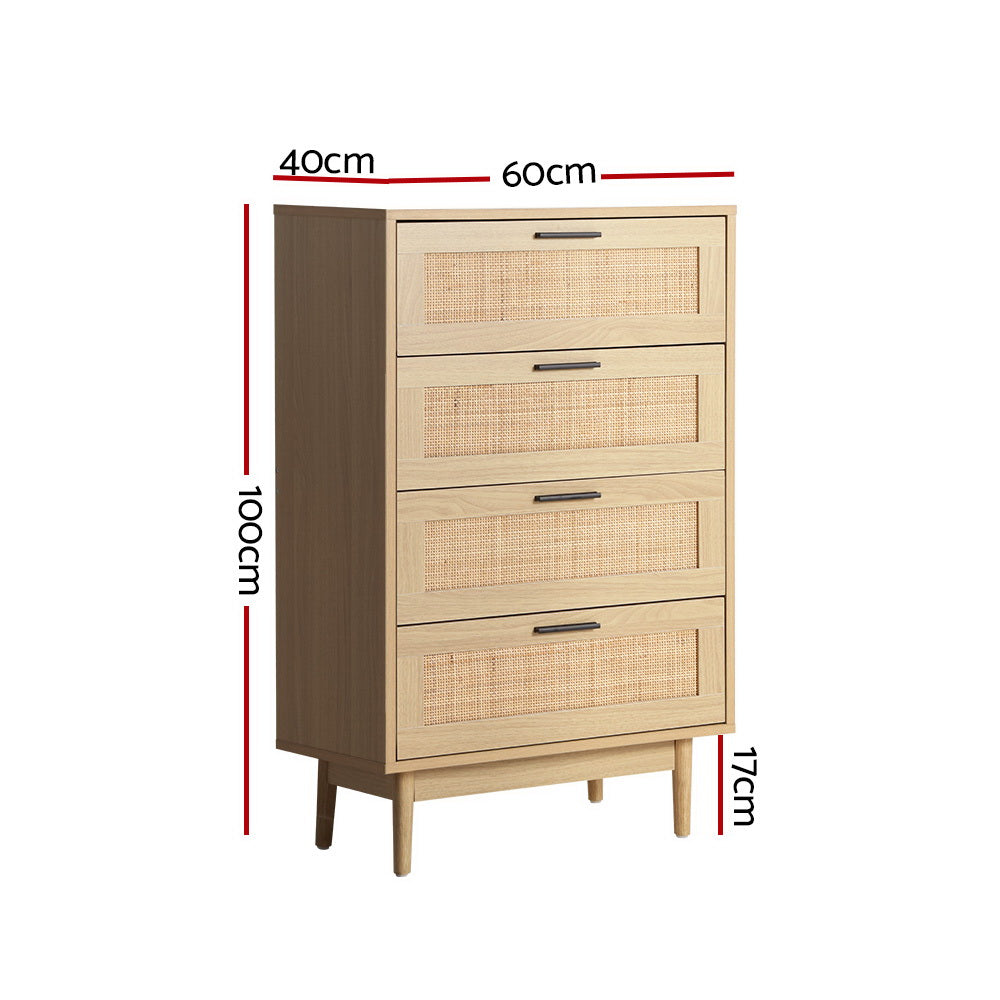 Artiss 4 Chest of Drawers Tallboy Wood