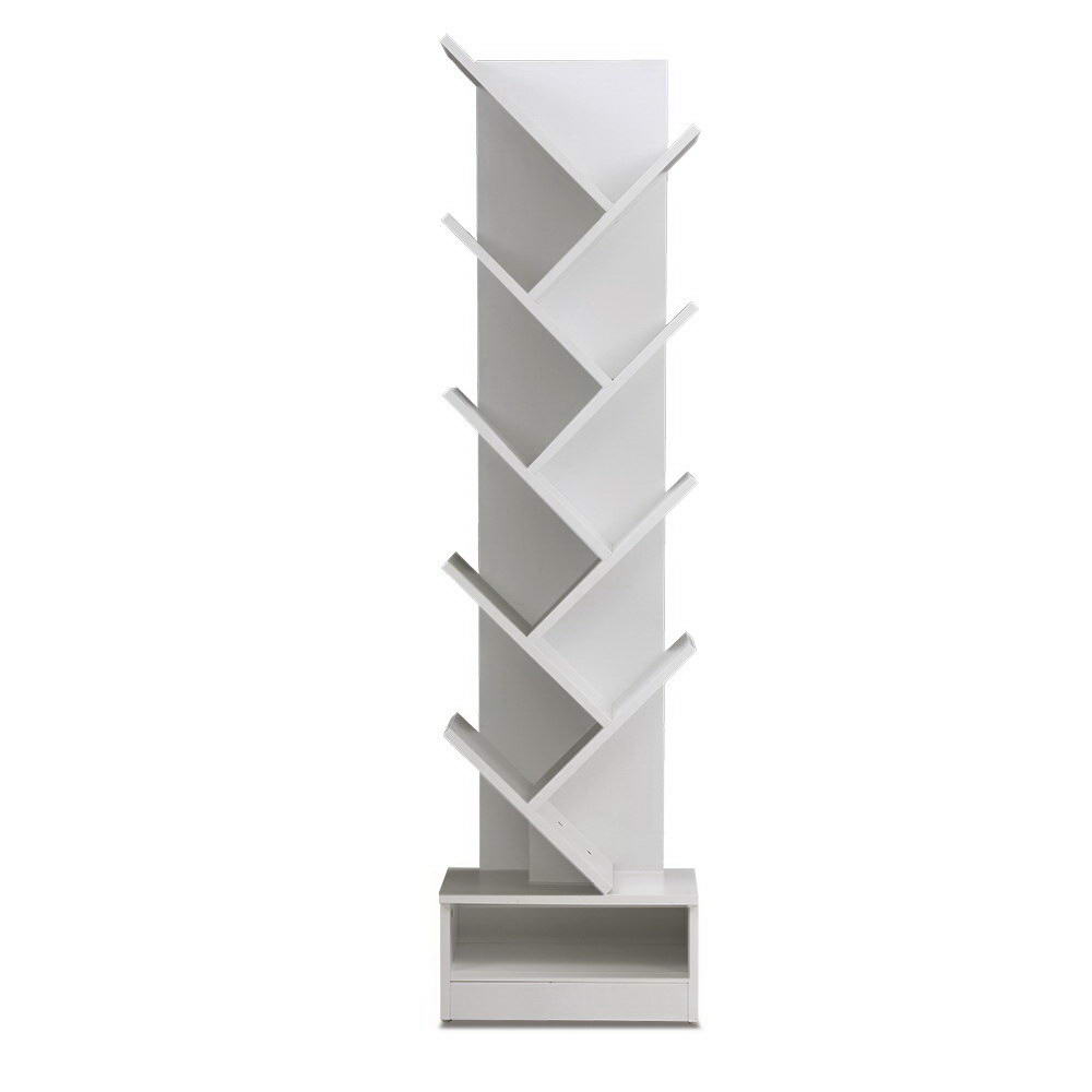 Artiss Display 9-Shelf Tree Bookshelf White