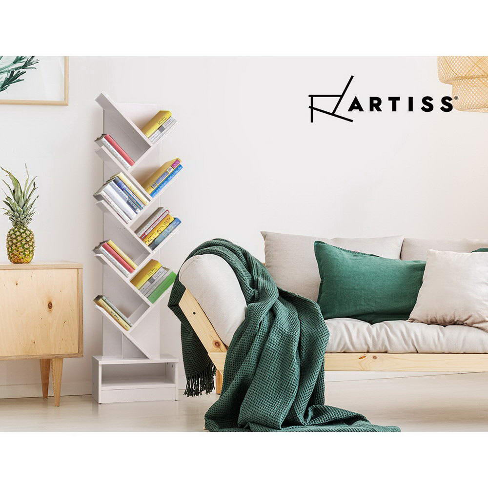 Artiss Display 9-Shelf Tree Bookshelf White