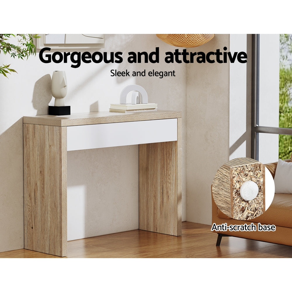 Artiss Console Table Hallway Table With Drawer 100CM