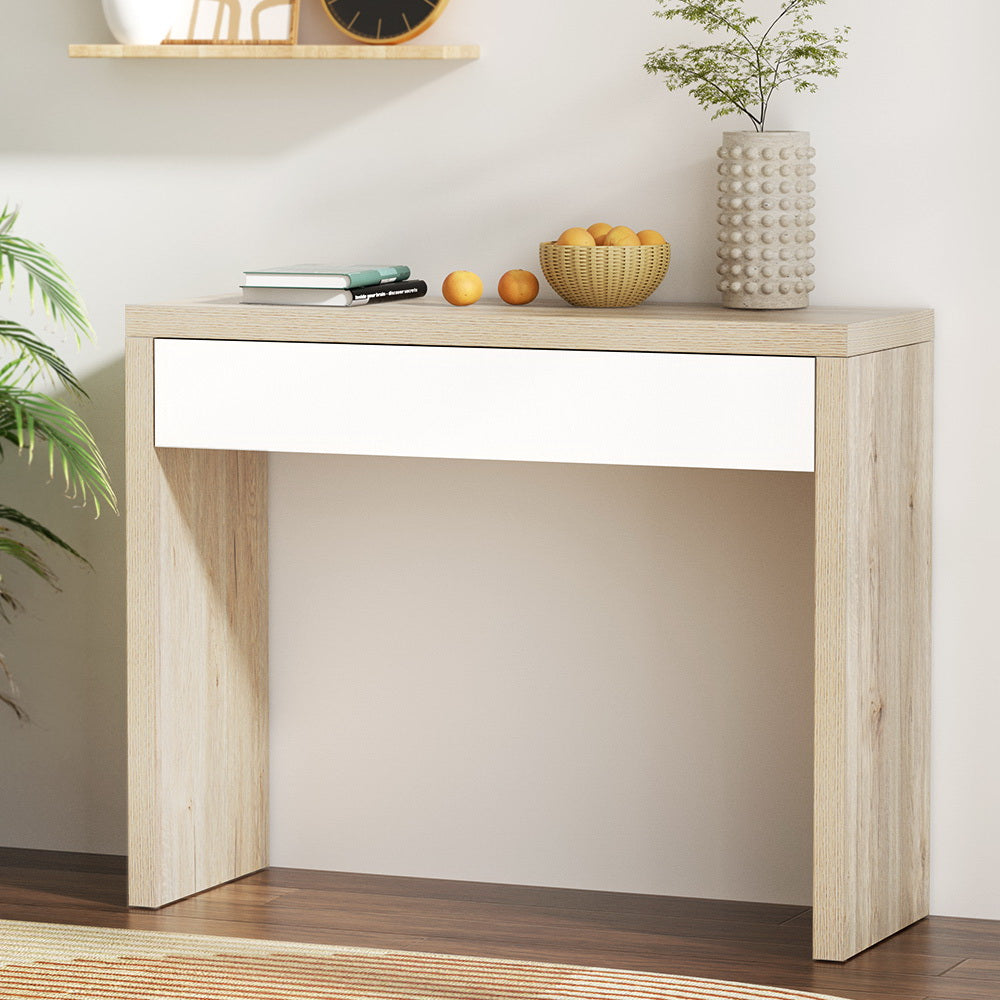 Artiss Console Table Hallway Table With Drawer 100CM