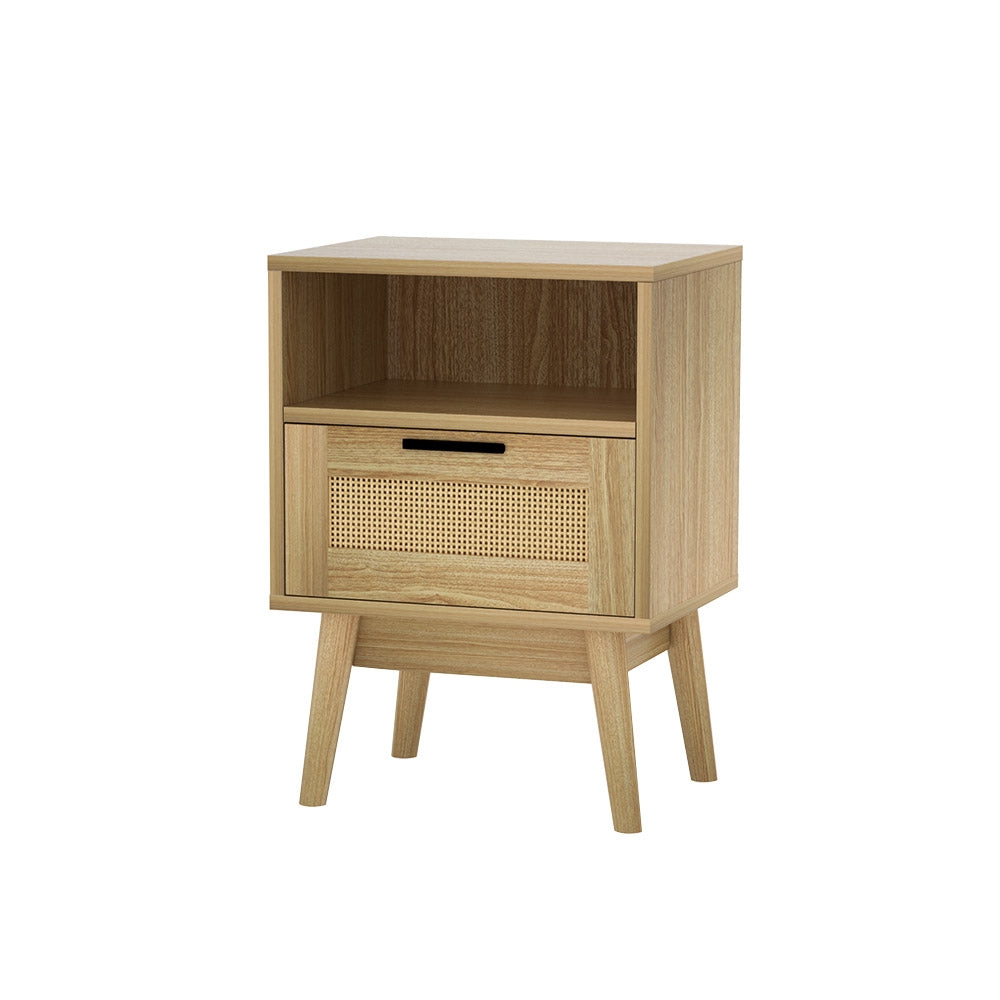 Artiss Bedside Table 1 Drawer Rattan