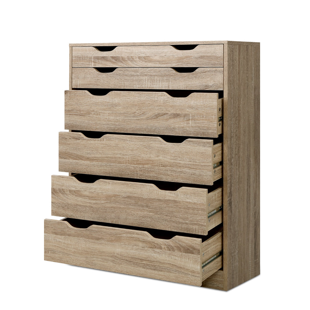 Artiss 6 Chest of Drawers Tallboy Oak