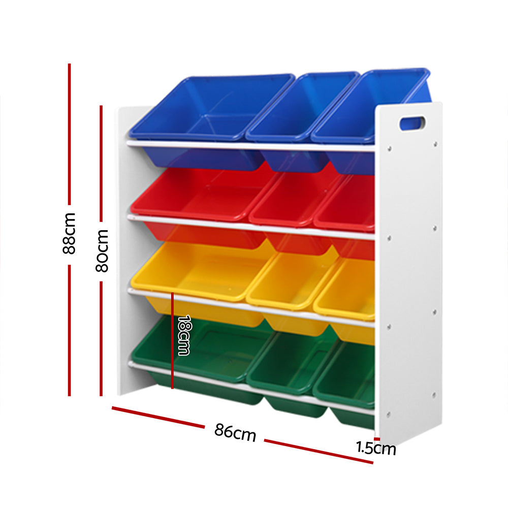 Keezi 12 Plastic Bins Kids Toy Organiser