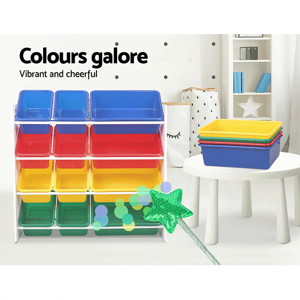 Keezi 12 Plastic Bins Kids Toy Organiser