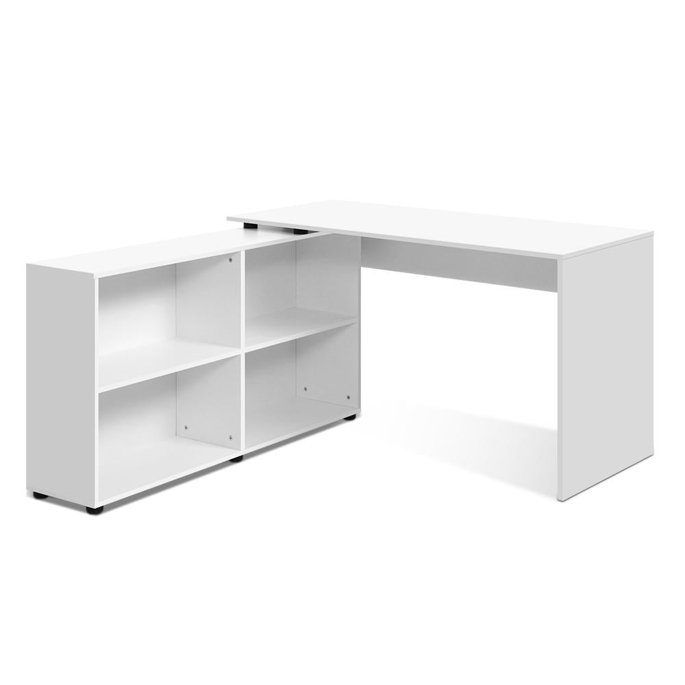 Artiss Office Desk with Corner Bookcase White