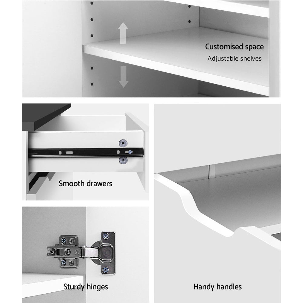 Artiss High Gloss Shoe Rack White