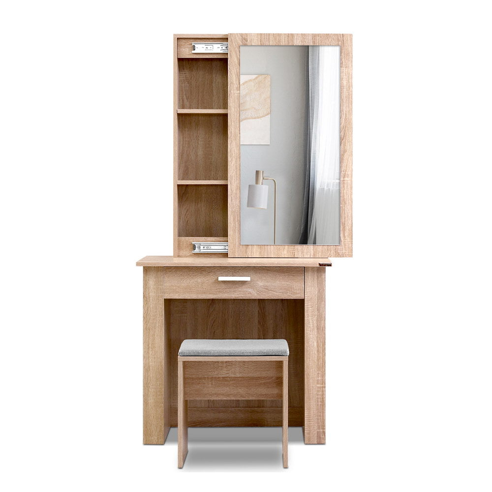 Artiss Dressing Table with Mirror and Stool Wood