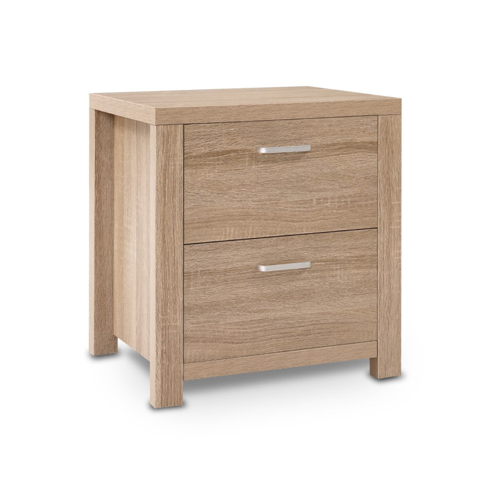 Artiss Bedside Table Beige Wood