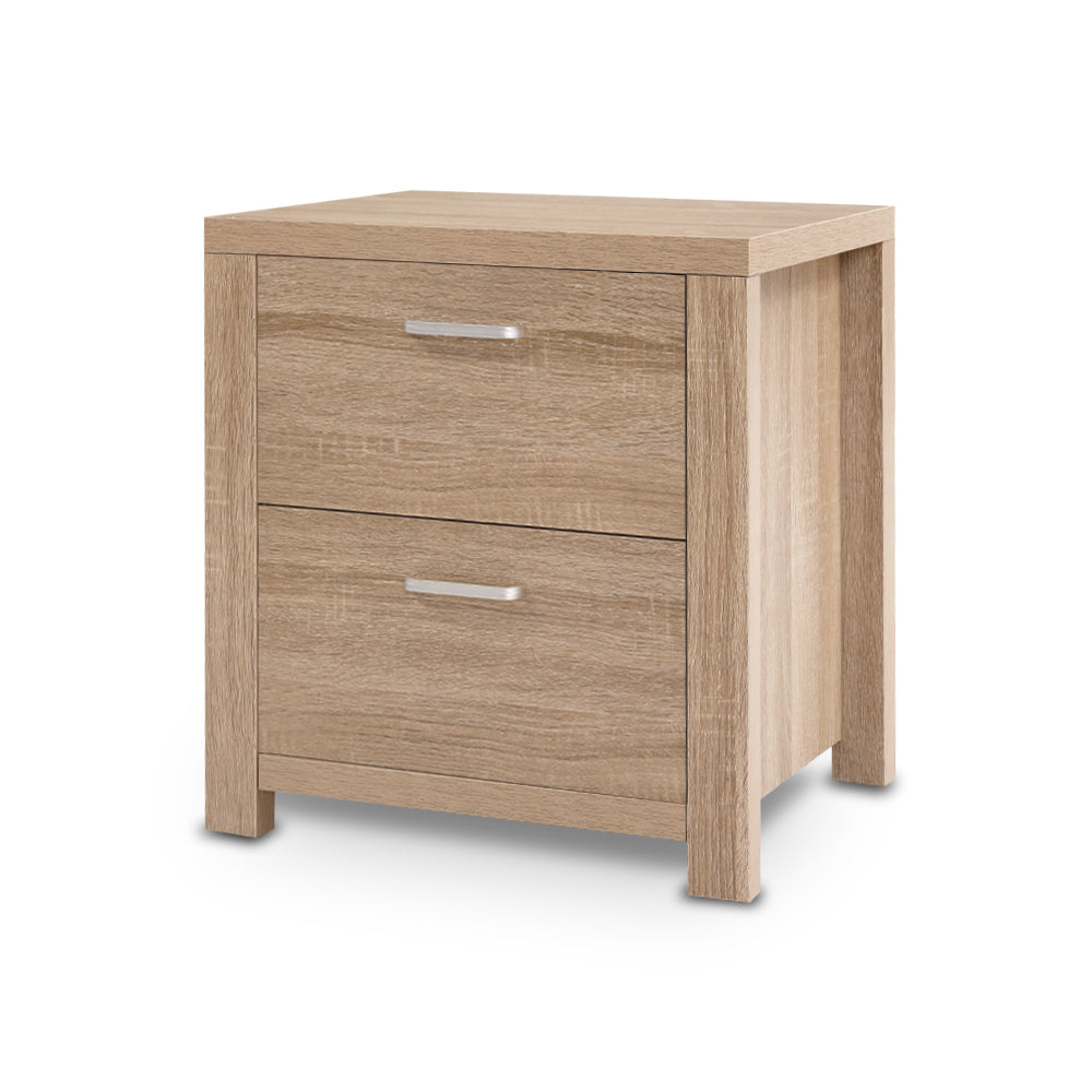 Artiss Bedside Table Beige Wood