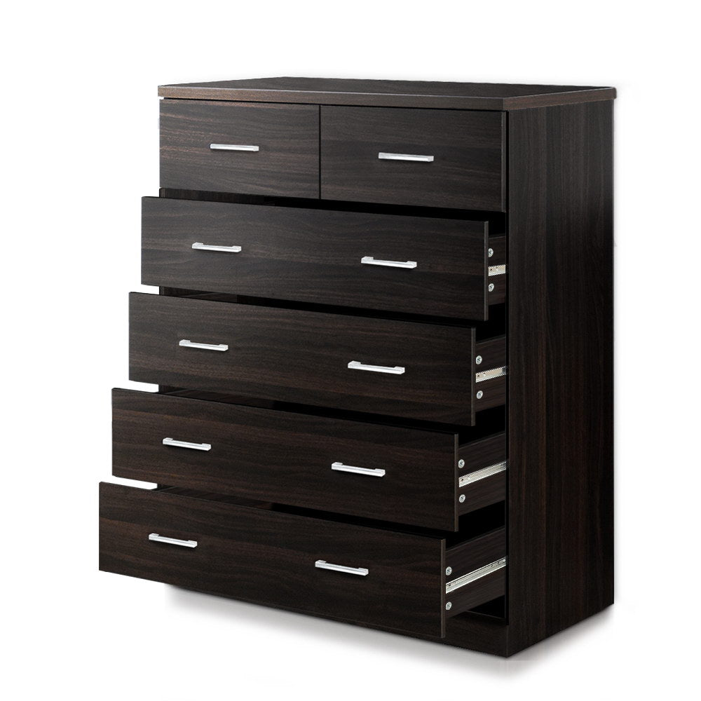 Artiss Simple 6-drawer Tallboy Walnut